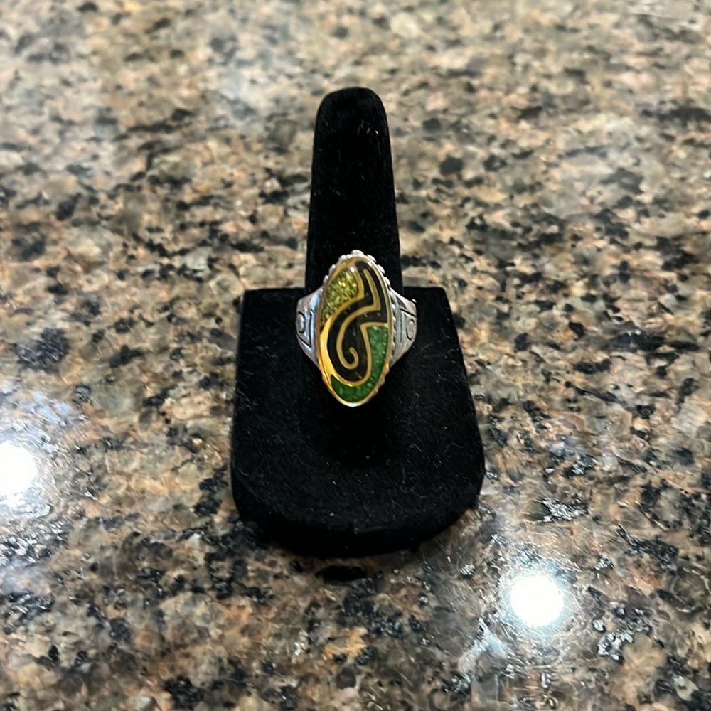 Carolyn Pollack Crushed Stones Inlay Relios Sterling Silver Ring
